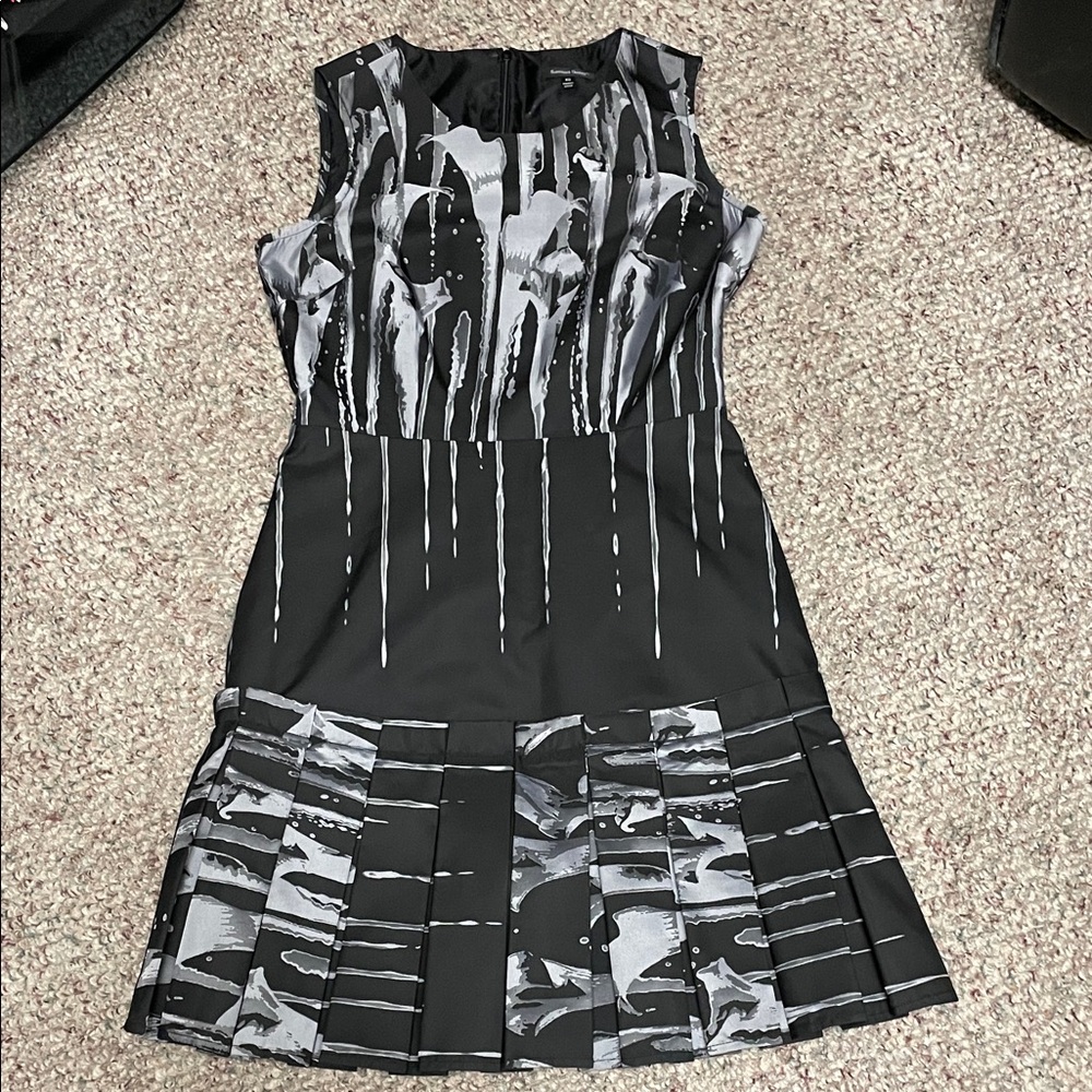 Samuel dong paint splatter pleated skirt Black and Gray Women's sheath Dress